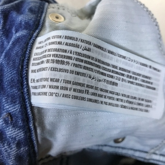 Abercrombie Fitch Blue Distressed Cut Off Raw Hem Jean Skirt Size 26 - Picture 5 of 9